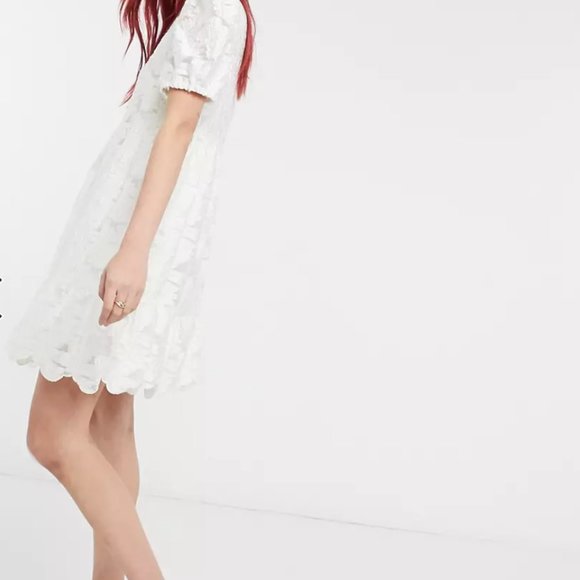 & Other Stories Puff Sleeve Jacquard Mini Dress - Picture 4 of 8